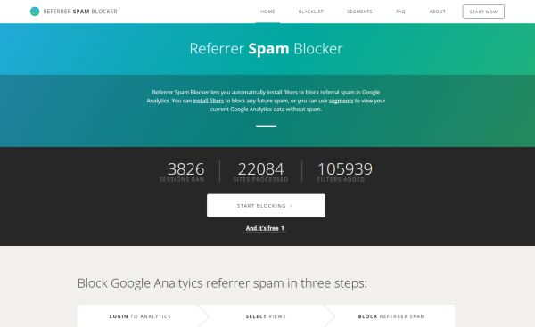 Referrer Spam Blocker - Start Blocking
